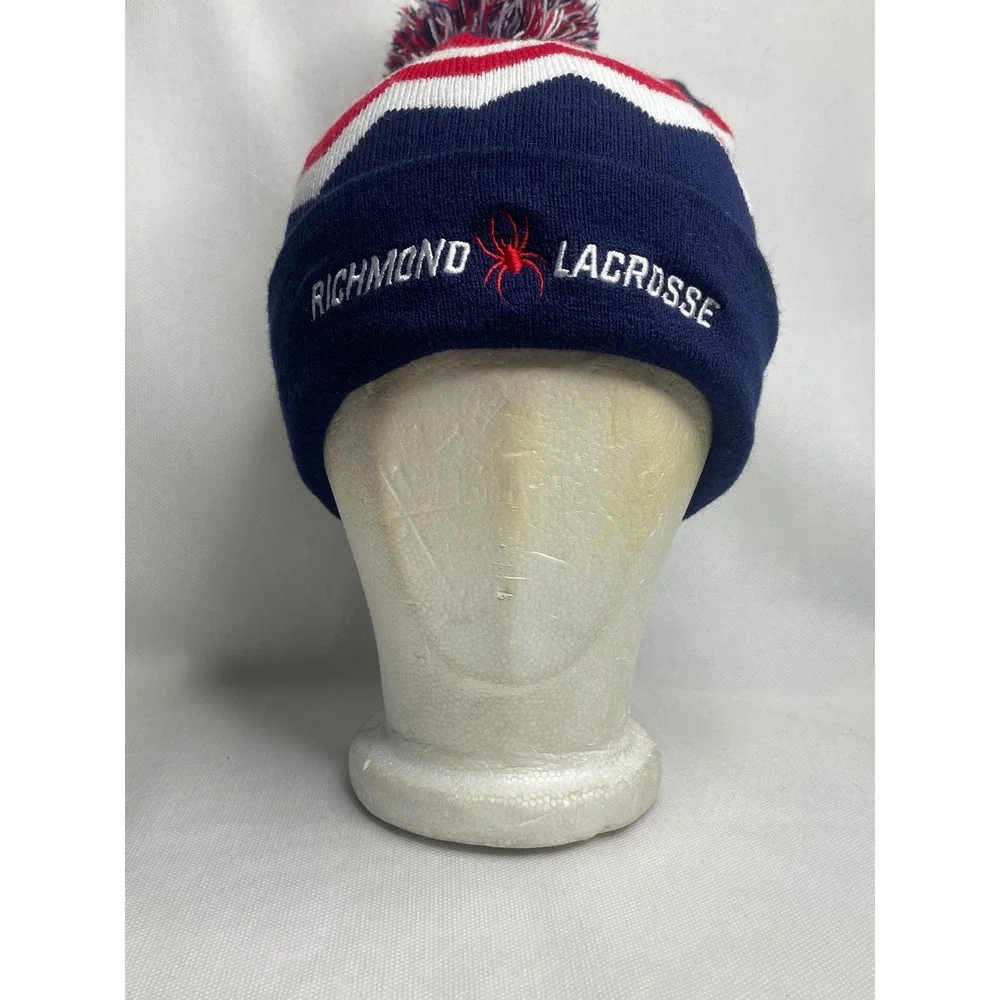 University of Richmond Spiders Lacrosse Beanie Cap OSFM Red White Blue Pom Hat